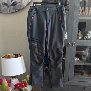 Postropaky Black Cargo Softshell Pants with Orange Accents